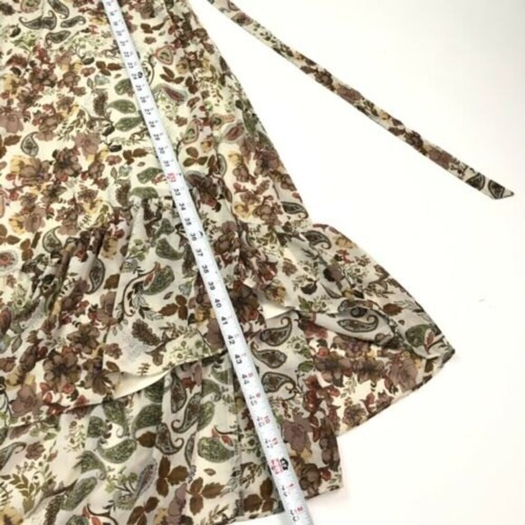 NWT Drew Floral Paisley asymmetric Wrap Dress XS Ruffled Cottagecore Fairy - Picture 8 of 10